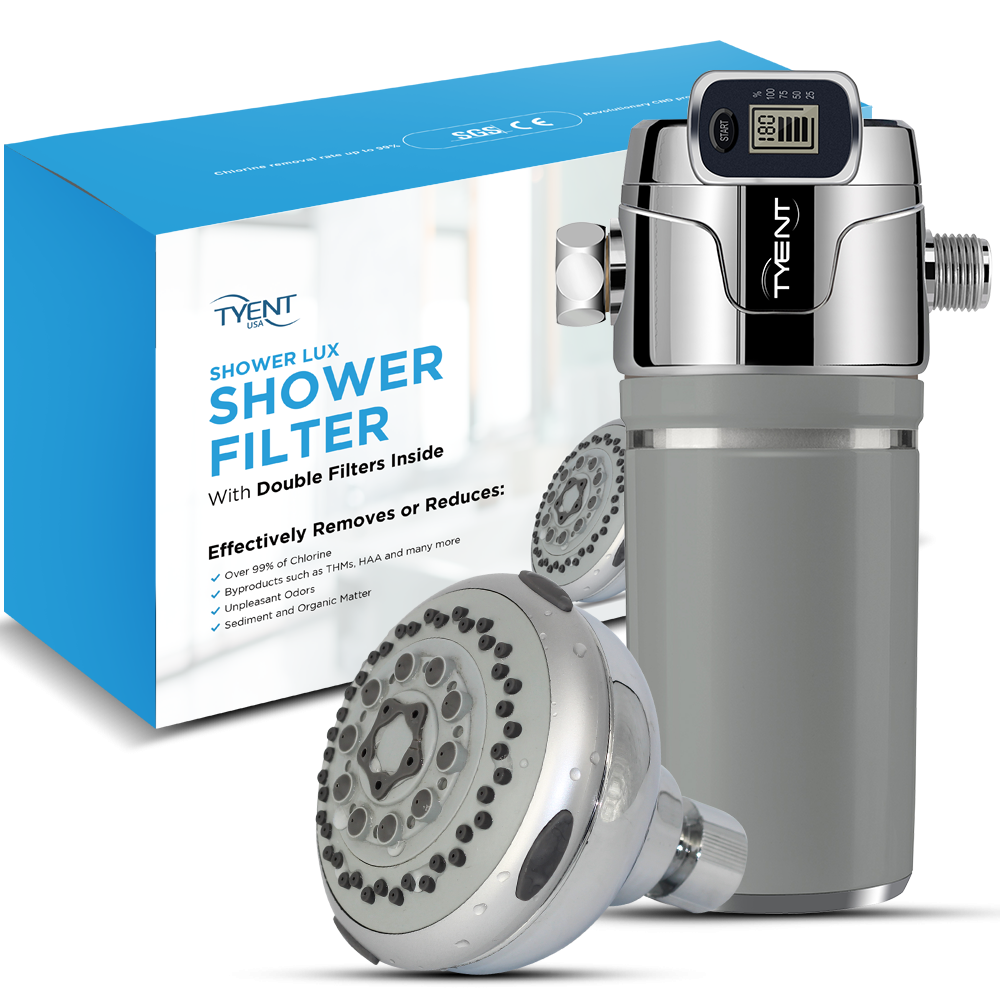 Tyent Shower Lux - Chrome & Gray w/ Massage Head - tyentusa